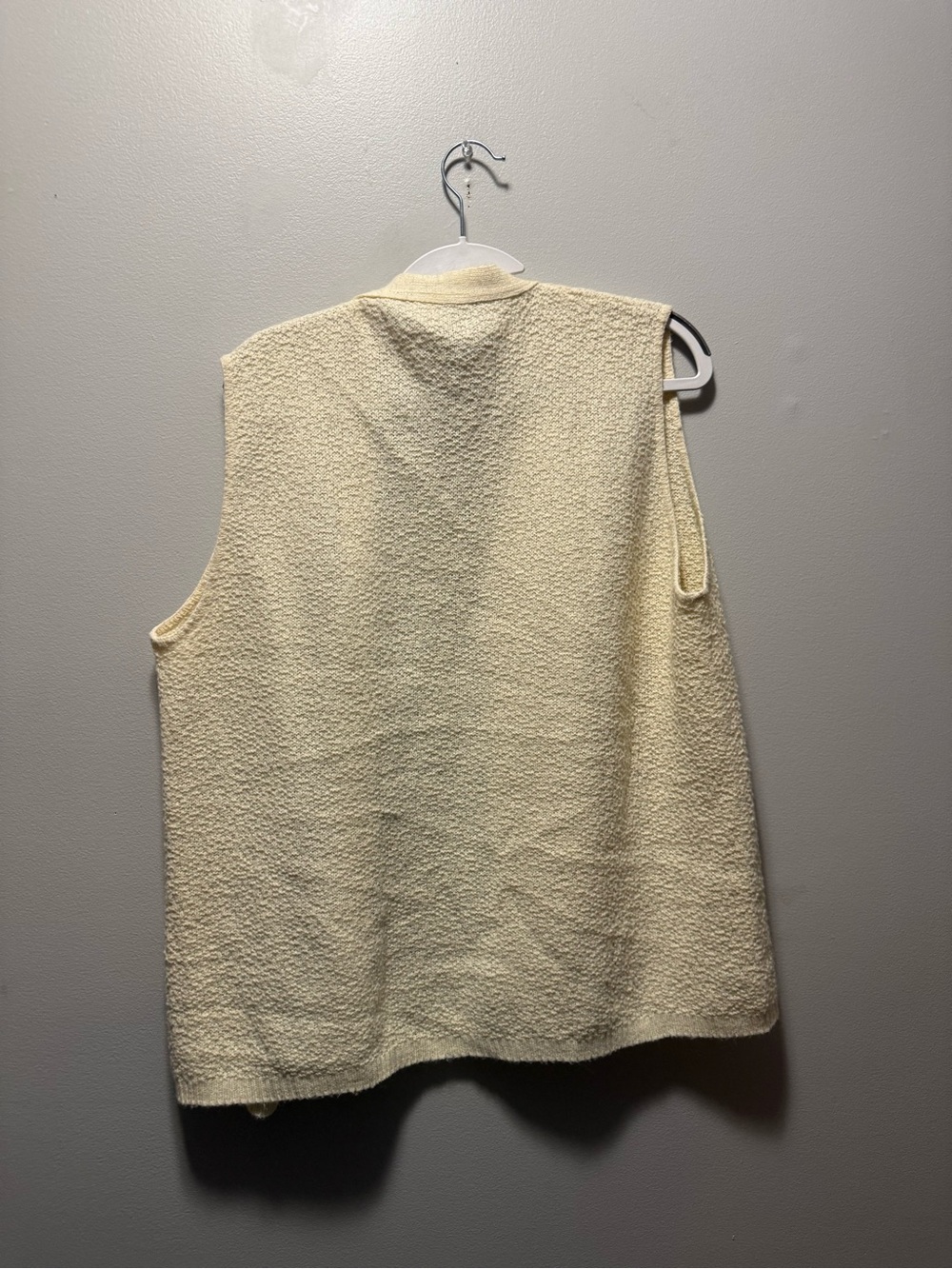 Cream Textured Button-Front Vest - Picture 3 of 3